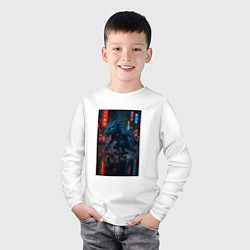 Лонгслив хлопковый детский Дракон на Колесах, цвет: белый — фото 2