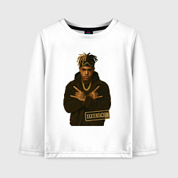 Лонгслив хлопковый детский XXXTentacion с золотой цепью, цвет: белый