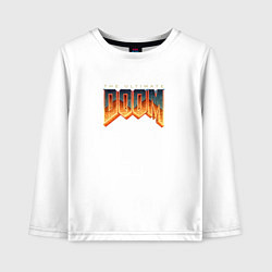 Лонгслив хлопковый детский Doom ultimate logo, цвет: белый