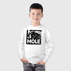 Лонгслив хлопковый детский Крот в стиле граффити, цвет: белый — фото 2