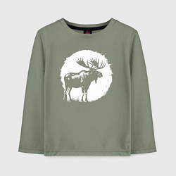 Детский лонгслив Лось в круге