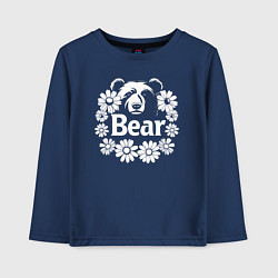 Детский лонгслив Медведь в цветах