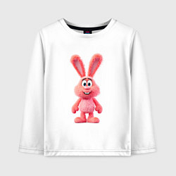 Детский лонгслив Розовый пушистый мультяшный кролик