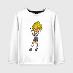 Детский лонгслив Училка блондинка