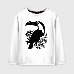 Детский лонгслив Тукан и цветы