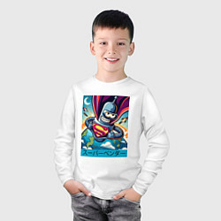 Лонгслив хлопковый детский Полёт Супер Бендера - коллаба, цвет: белый — фото 2