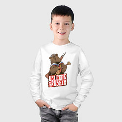 Лонгслив хлопковый детский Добро пожаловать в Россию, цвет: белый — фото 2
