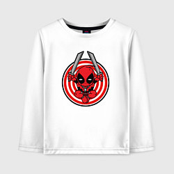 Лонгслив хлопковый детский Дэдпул с мечами, цвет: белый