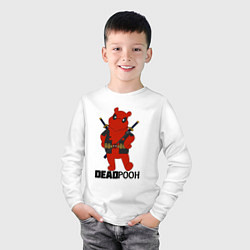 Лонгслив хлопковый детский Deadpooh, цвет: белый — фото 2