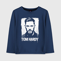Лонгслив хлопковый детский Том Харди в краске экспрессия, цвет: тёмно-синий