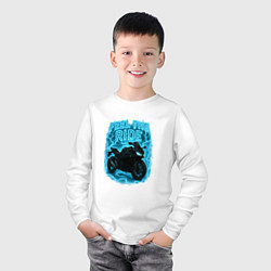 Лонгслив хлопковый детский Feel the ride, цвет: белый — фото 2