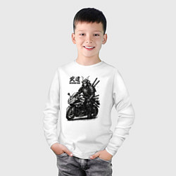 Лонгслив хлопковый детский Bushido ride, цвет: белый — фото 2