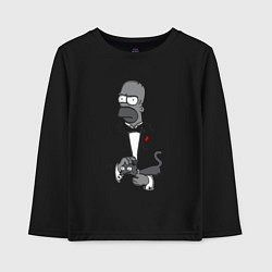Лонгслив хлопковый детский Homer godfather, цвет: черный