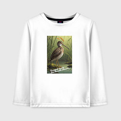 Лонгслив хлопковый детский Каждый кулик свое болото хвалит хаки, цвет: белый