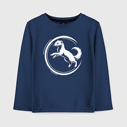 Лонгслив хлопковый детский Геральдическая куница Уфа, цвет: тёмно-синий