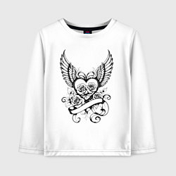 Лонгслив хлопковый детский Крылья любви, цвет: белый