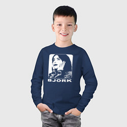 Лонгслив хлопковый детский Bjork, цвет: тёмно-синий — фото 2