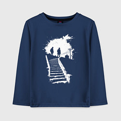 Лонгслив хлопковый детский Сумеречный подъем, цвет: тёмно-синий