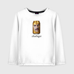 Лонгслив хлопковый детский Чарлагер Сумерки мем, цвет: белый