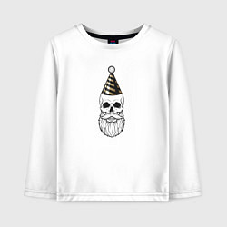 Детский лонгслив Бородатый череп в колпаке