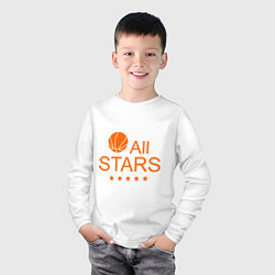 Лонгслив хлопковый детский All stars (баскетбол), цвет: белый — фото 2