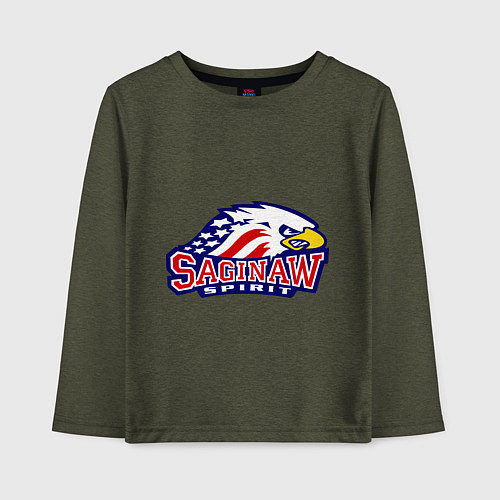 Детский лонгслив HC Saginaw Spirit / Меланж-хаки – фото 1