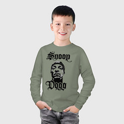 Лонгслив хлопковый детский Snoop Dogg Face, цвет: авокадо — фото 2
