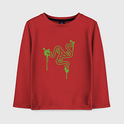 Лонгслив хлопковый детский Razer logo, цвет: красный