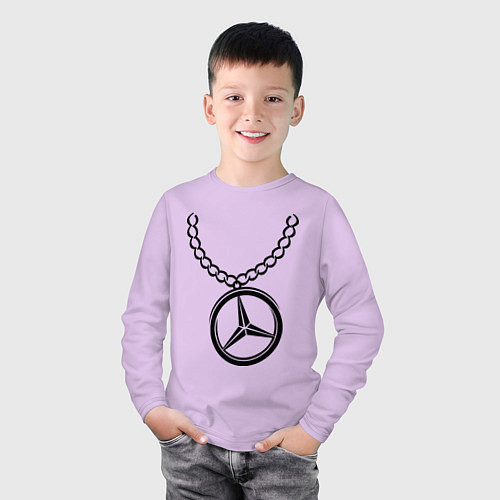 Детский лонгслив Мерседес медальон / Лаванда – фото 3