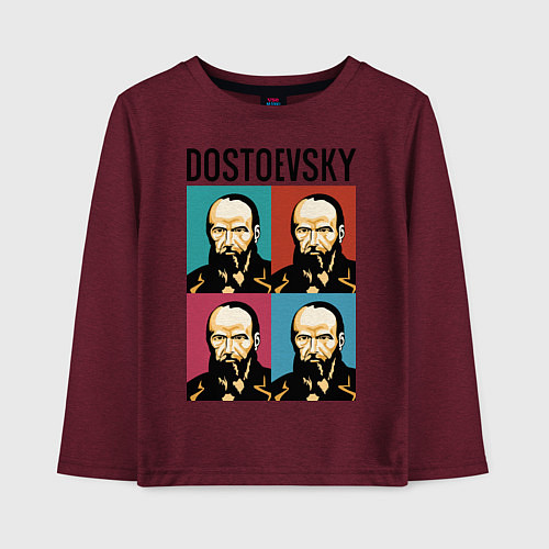 Детский лонгслив Dostoevsky / Меланж-бордовый – фото 1
