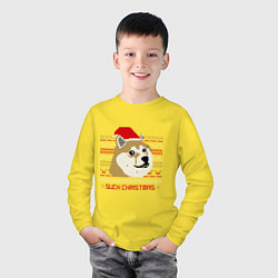 Лонгслив хлопковый детский Such christmas, цвет: желтый — фото 2