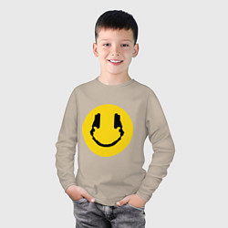 Лонгслив хлопковый детский Smile Music, цвет: миндальный — фото 2