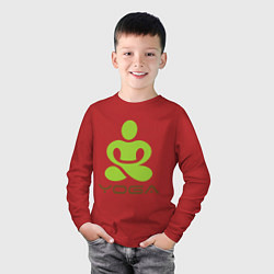 Лонгслив хлопковый детский Йога - это здоровье, цвет: красный — фото 2