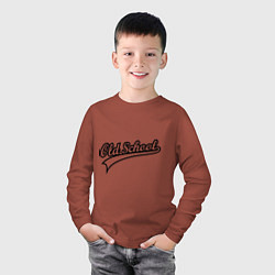 Лонгслив хлопковый детский Oldschool, цвет: кирпичный — фото 2
