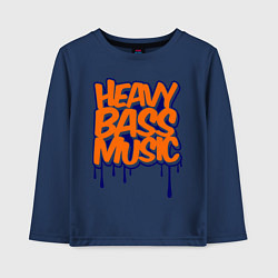 Лонгслив хлопковый детский Heavy bass music, цвет: тёмно-синий