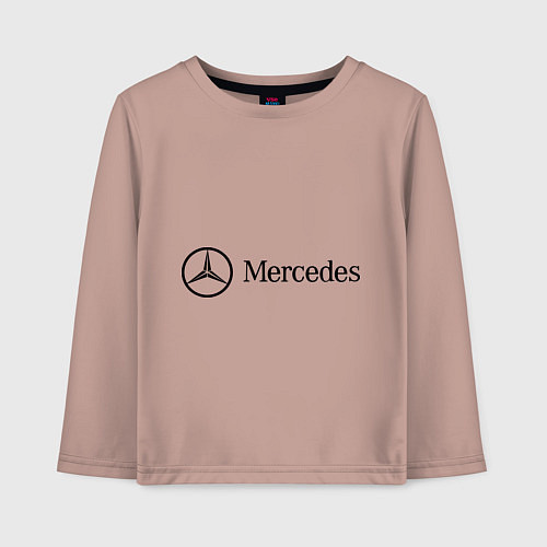 Детский лонгслив Mercedes Logo / Пыльно-розовый – фото 1