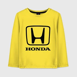 Лонгслив хлопковый детский Honda logo, цвет: желтый