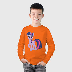 Лонгслив хлопковый детский Пони Сумеречная Искорка, цвет: оранжевый — фото 2