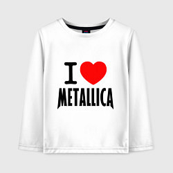 Лонгслив хлопковый детский I love Metallica, цвет: белый