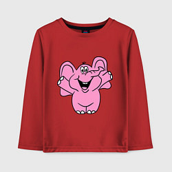 Лонгслив хлопковый детский Розовый слон, цвет: красный