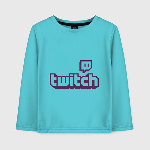 Детский лонгслив Twitch Logo / Бирюзовый – фото 1