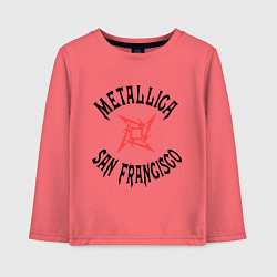 Лонгслив хлопковый детский Metallica: San Francisco, цвет: коралловый