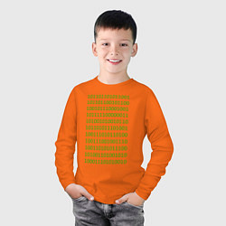 Лонгслив хлопковый детский Двоичный код, цвет: оранжевый — фото 2
