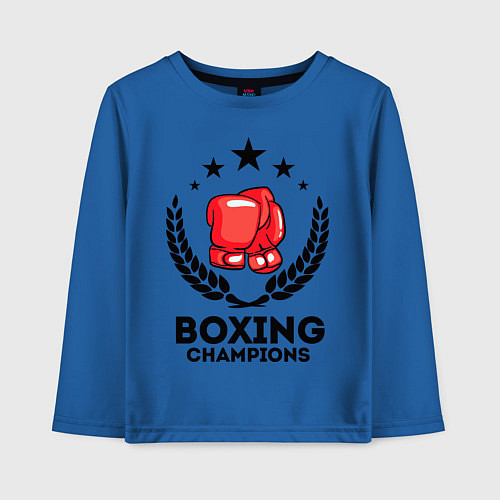 Детский лонгслив Boxing Champions / Синий – фото 1