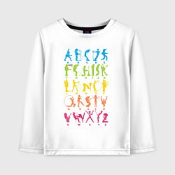 Детский лонгслив Алфавит рока