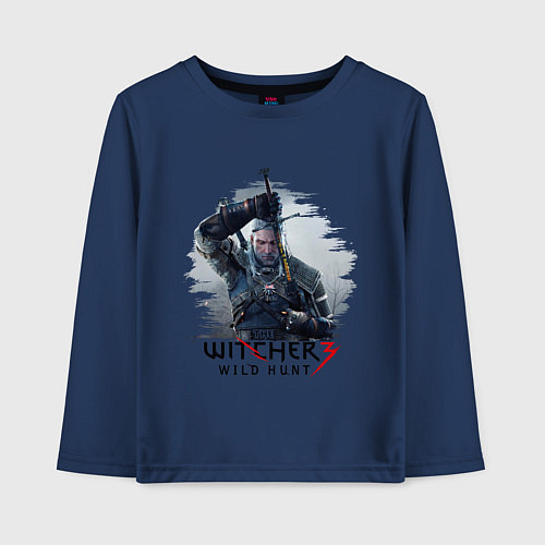 Детский лонгслив The Witcher 3 / Тёмно-синий – фото 1