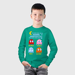 Лонгслив хлопковый детский Pac-Man: Usual Suspects, цвет: зеленый — фото 2