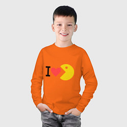 Лонгслив хлопковый детский I love Packman, цвет: оранжевый — фото 2