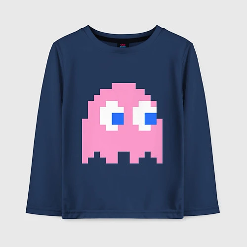 Детский лонгслив Pac-Man: Pinky / Тёмно-синий – фото 1