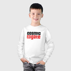 Лонгслив хлопковый детский Cosmic Gate, цвет: белый — фото 2
